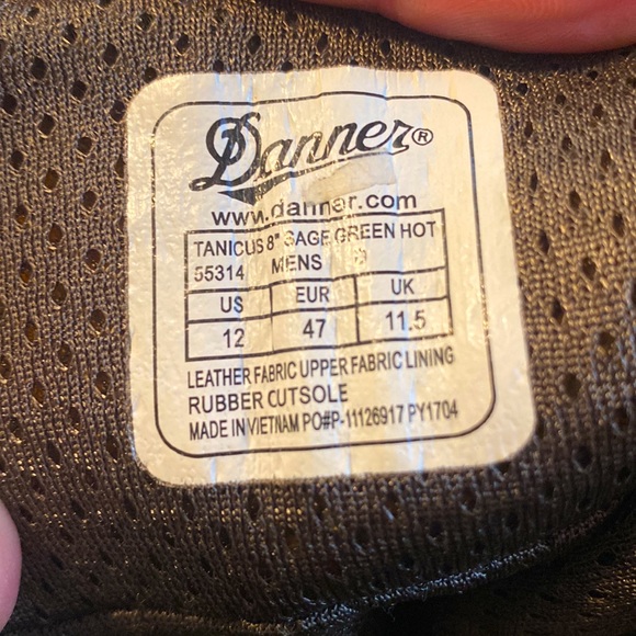Danner Tanicus 8” Sage Green Hot Boot. Model Number:55314, Size 12, Width D. - Picture 8 of 8